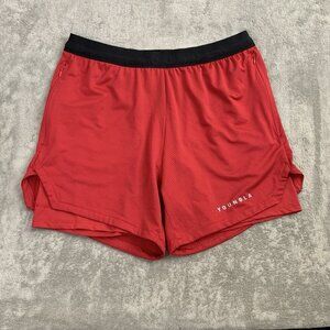 YoungLA Shorts Mens Medium Red Trilogy Compression Model 129 Workout Gym Lined